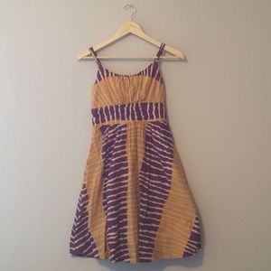 Yellow/purple dress w/ pockets from Anthropologie